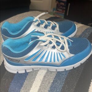Curves comfy Blue and Silver Athletic Shoes
